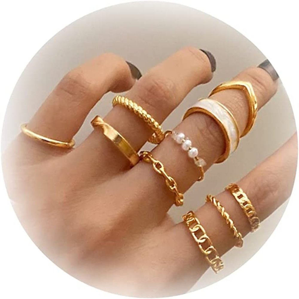 Women Butterfly Knuckle Rings Snake Rings Moon Star Rings Heart Stacking Rings - Picture 5 of 5
